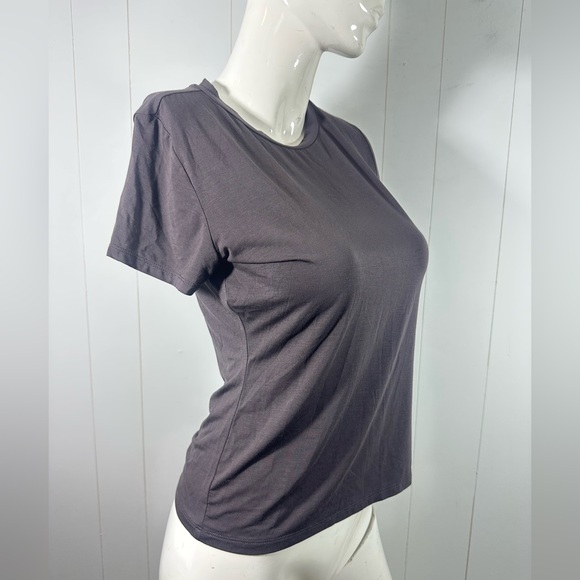 NWT Alex Marie Women's Size Small S Brown Short Sleeve T-shirt Casual Rayon - Picture 2 of 7